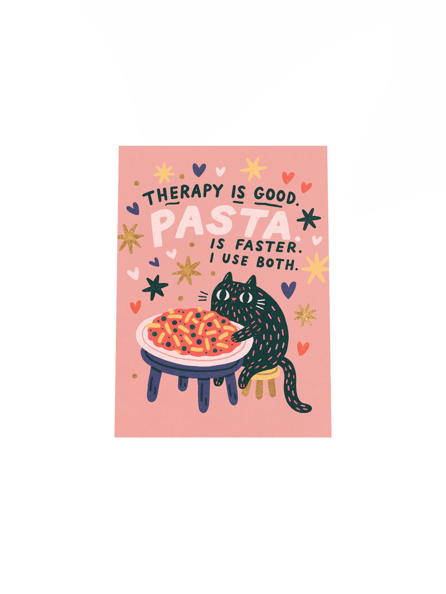 Therapy Is Good, Pasta Is Faster Cat Poster product image (32)