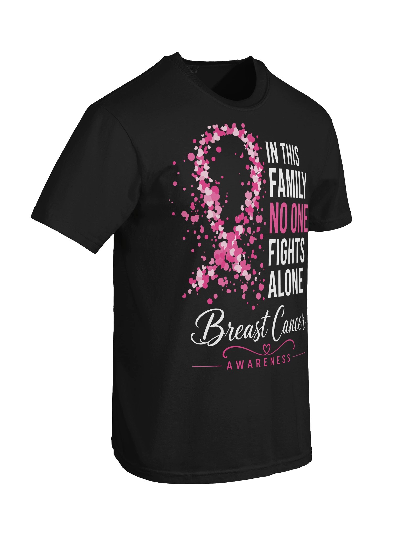 In This Family No One Fights Alone Breast Cancer Awareness Tee product image (49)