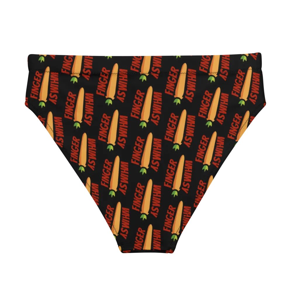 Finger Whimsy (BLK) High-Waisted Bikini Bottoms product image (1)