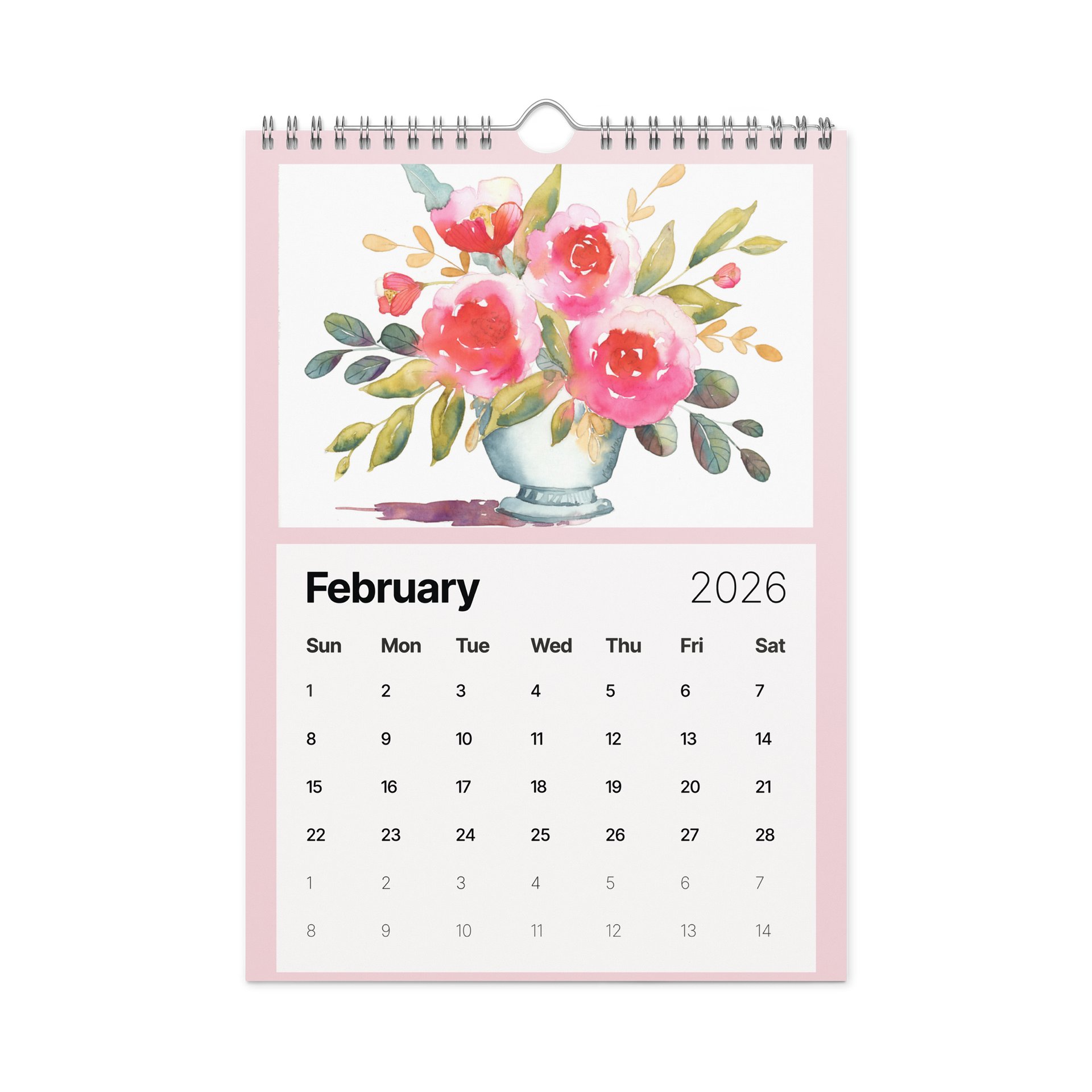 Watercolor Blooms 2026 Wall Calendar product image (5)