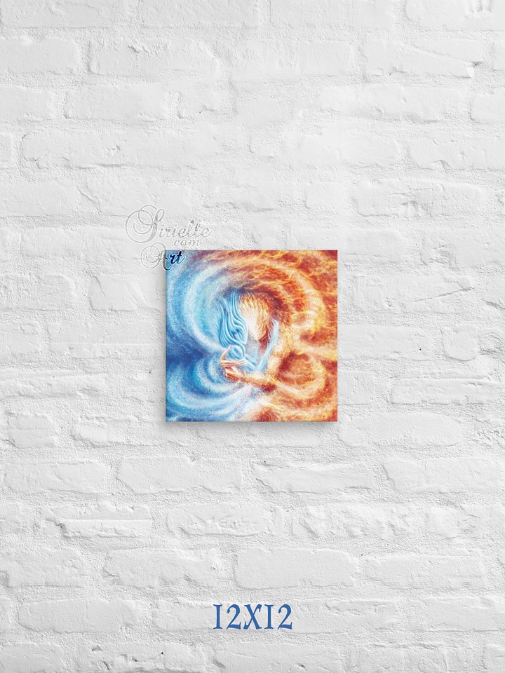 Fire and Ice Embracing Canvas Print, Close Up Square product image (6)