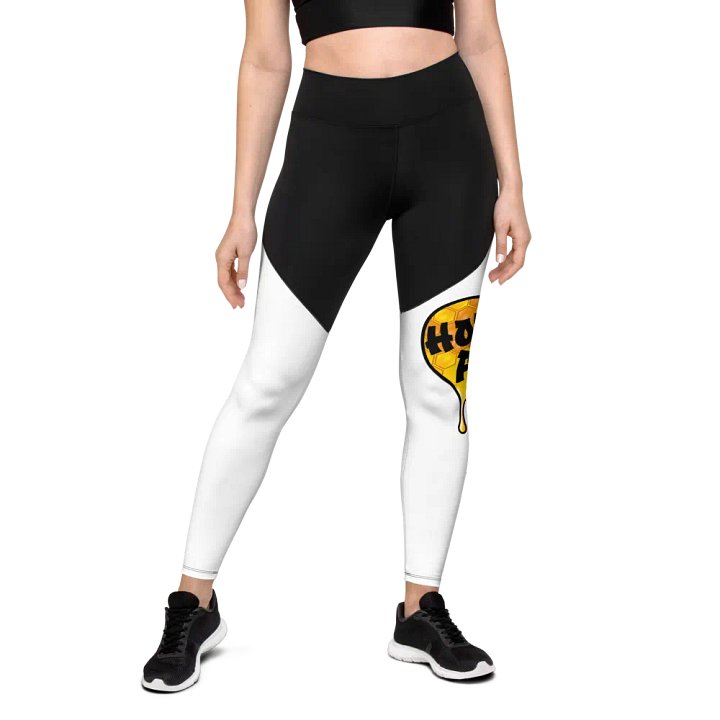 HOT BOX FAM GOLD HONEY COMB LOGO SPORT LEGGINGS product image (1)