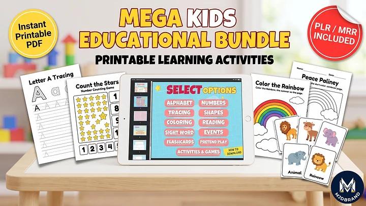 The Ultimate Kids Educational Mega Bundle, Ready-to-Sell PLR Business (MRR/PLR Included) product image (1)