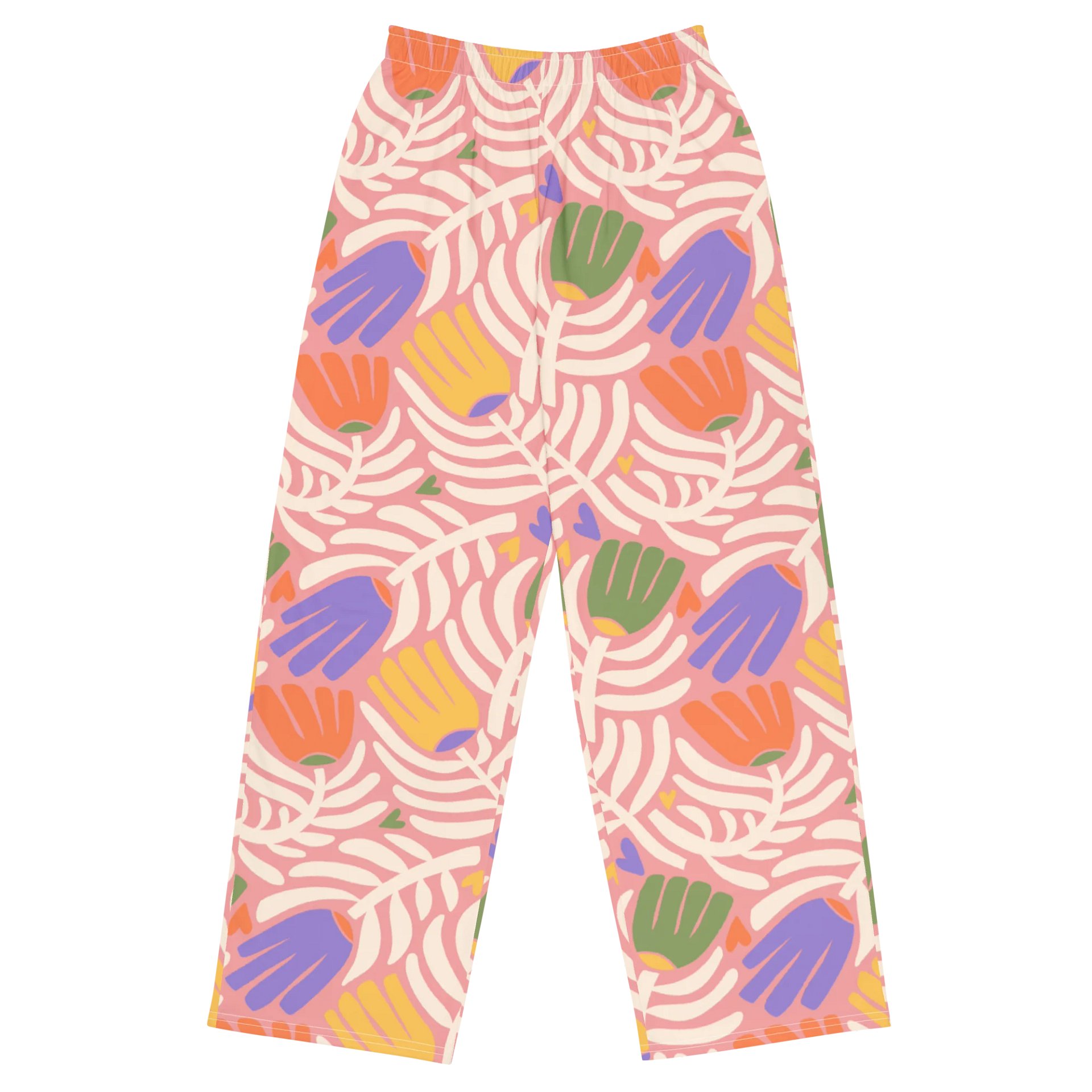 Trippy Floral Wide-Leg Pants for a Bold Retro Fashion Statement product image (1)