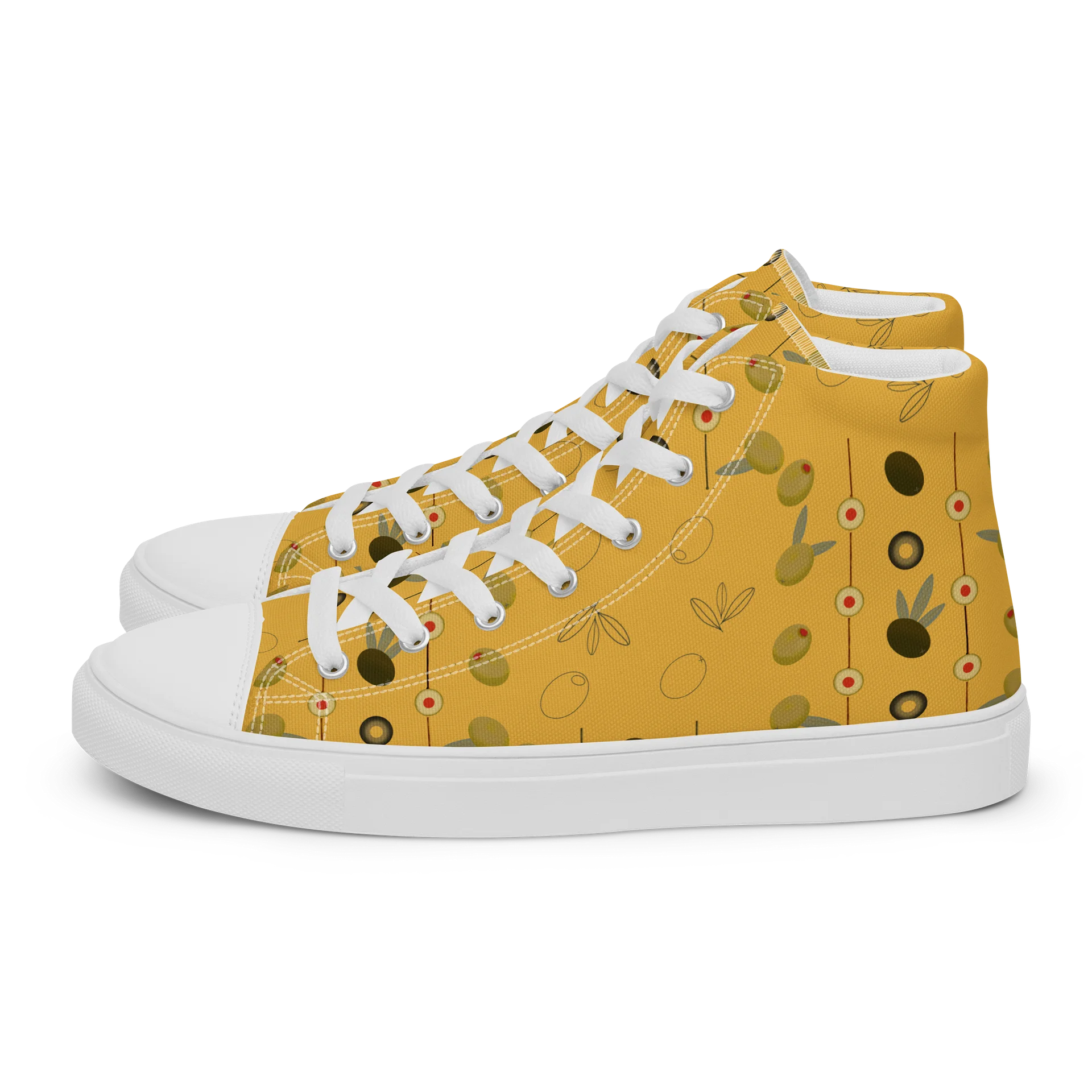 Olive Geometry Women's High Top Canvas Shoes – Mustard product image (12)