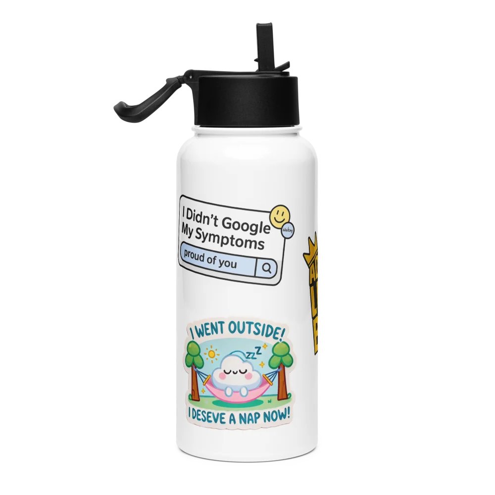 Humorous Adulting Stickers on a Water Bottle product image (4)
