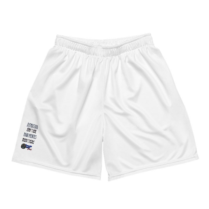 All-Over Print Recycled Unisex Mesh Shorts — Stretch & UPF50+ Tranquilo Quieto Brand product image (2)
