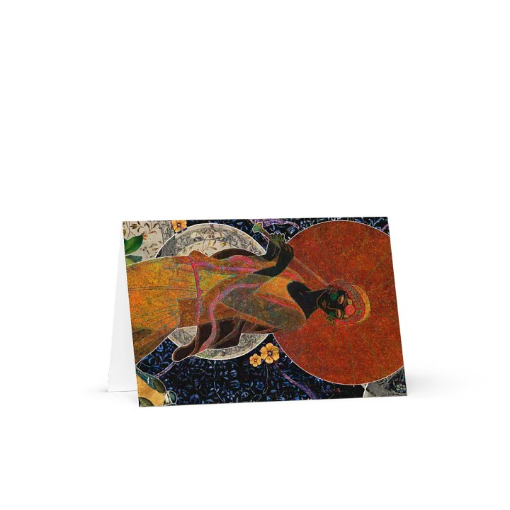 'Moonlit Stroll' Mixed Media Collage by Edward Martin : Greeting Card product image (1)