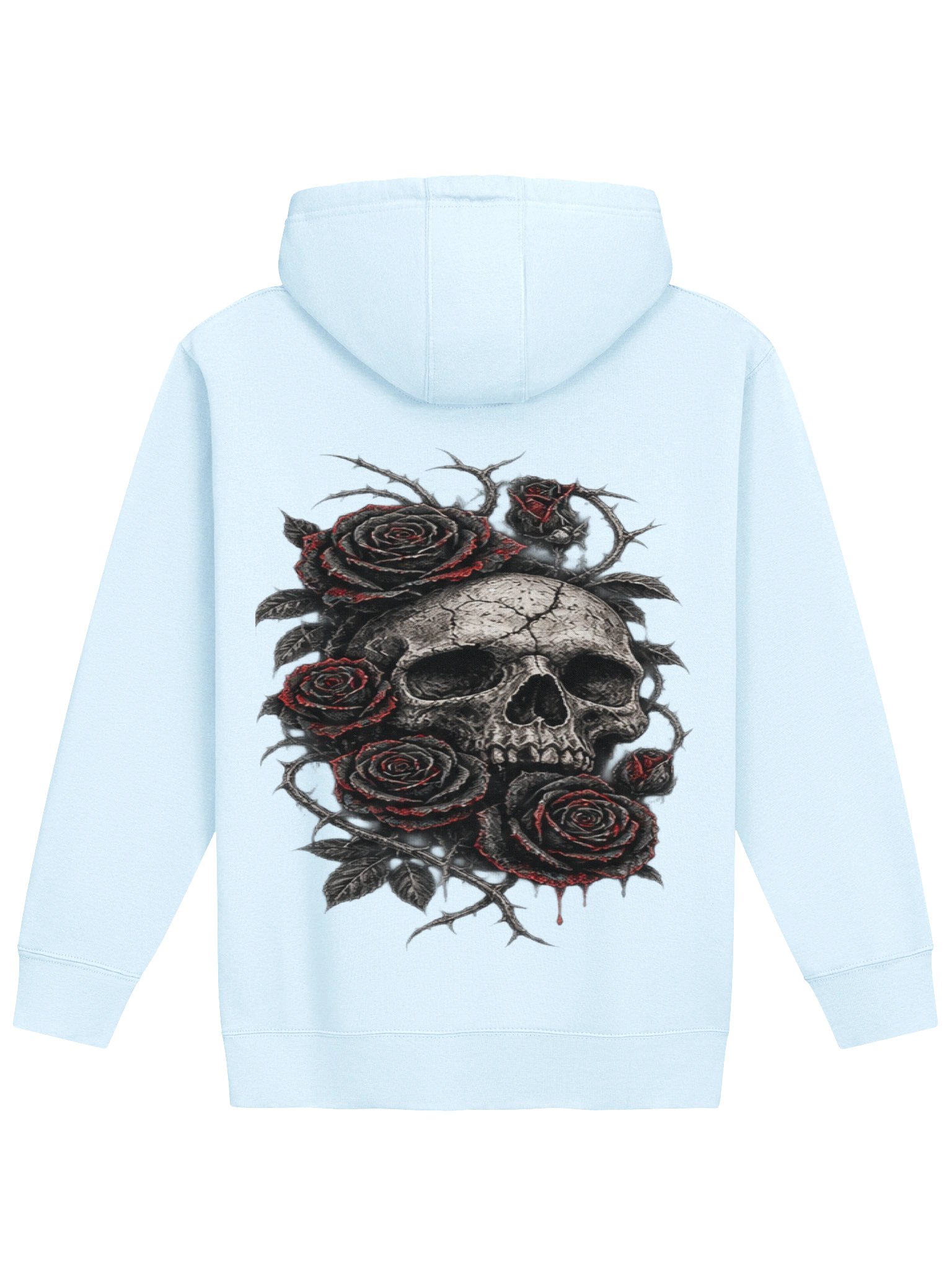 GOTHIC SKULL & BLOODY ROSES DOUBLE-SIDED GRAPHIC HOODIE | DARK ROMANCE HOODIE product image (1)