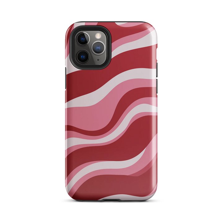 Wavy Lines (Red and Pink) Tough iPhone® Case product image (2)