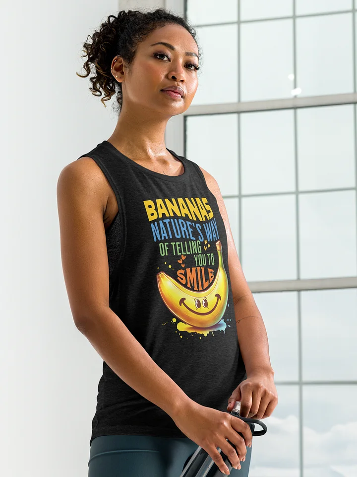 Bananas Nature's Way of Telling You to Smile Ladies’ Muscle Tank | Fun Banana Tank top product image (1)