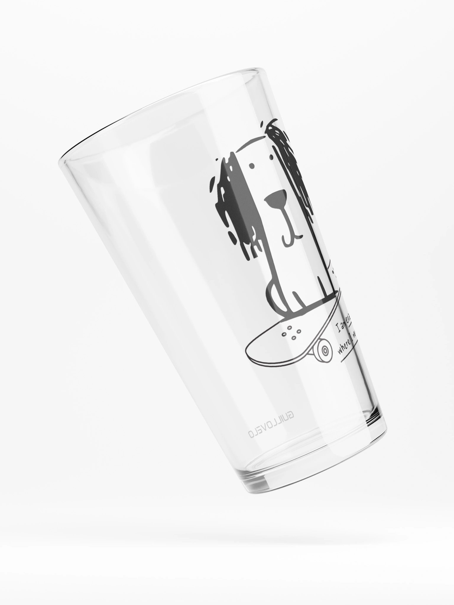 Exactly Where I Need to Be Dog Skateboard Pint Glass product image (4)