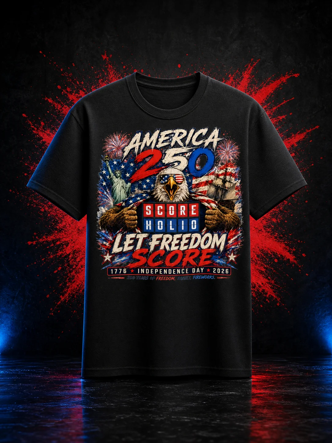 Scoreholio America 250 “Let Freedom Score” Tee product image (1)