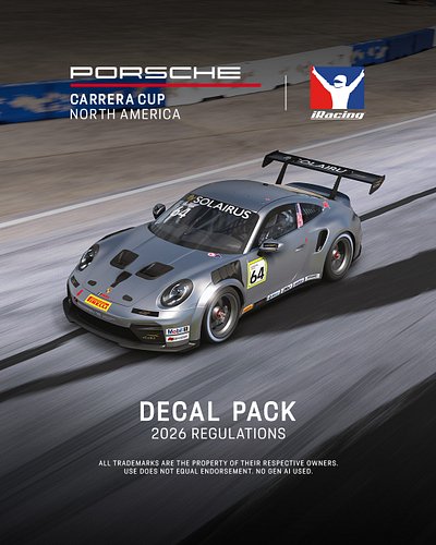 We're adding another decal pack to our collection, this time for the Porsche Carrera Cup (North America).

Give your paints a...