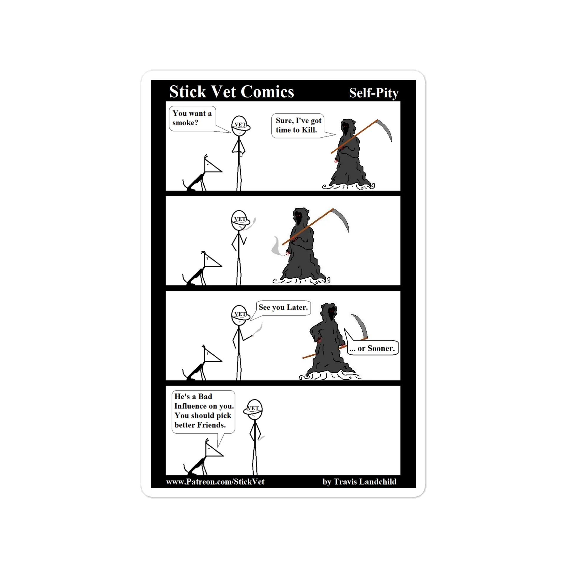 Stick Vet Comics Self-Pity Decal product image (1)
