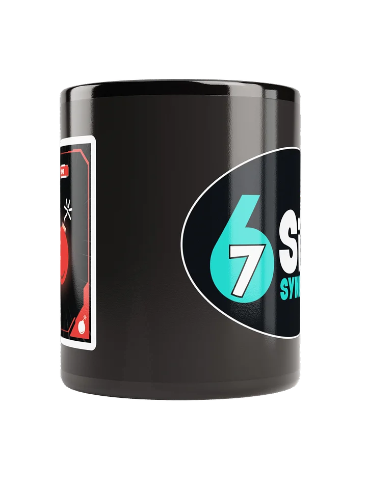 Black ceramic glossy coffee cup - main logo and Bomb card (11 or 15 oz) product image (2)
