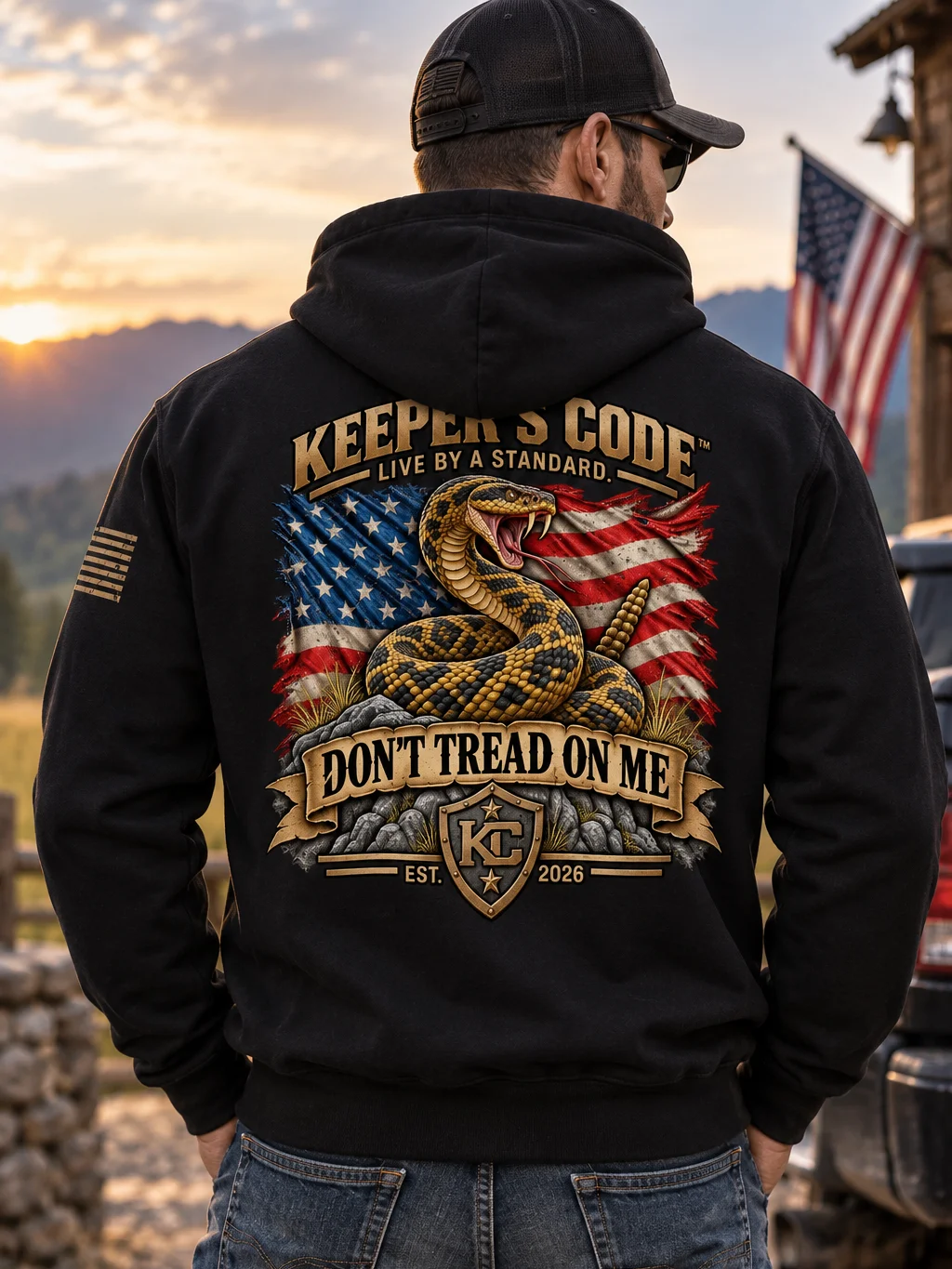 Men's Don't Tread on Me Patriotic Graphic Hoodie product image (1)