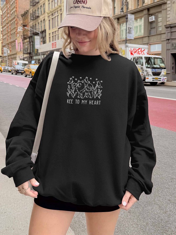 Kee to My Heart Line Art Sweatshirt (Embroidered) of a Keeshond product image (2)