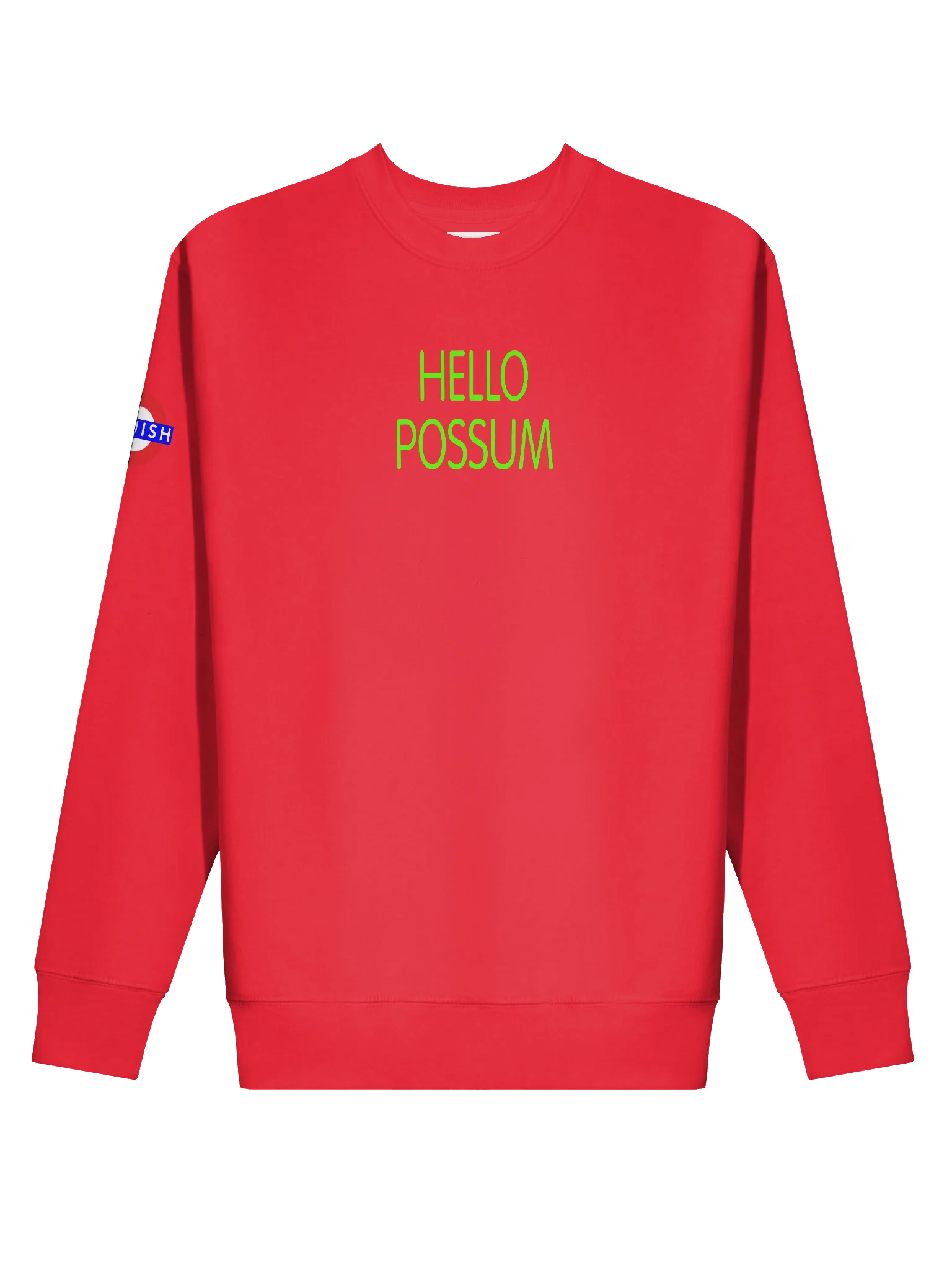 Hello Possum Graphic Crewneck - Lime Green product image (1)
