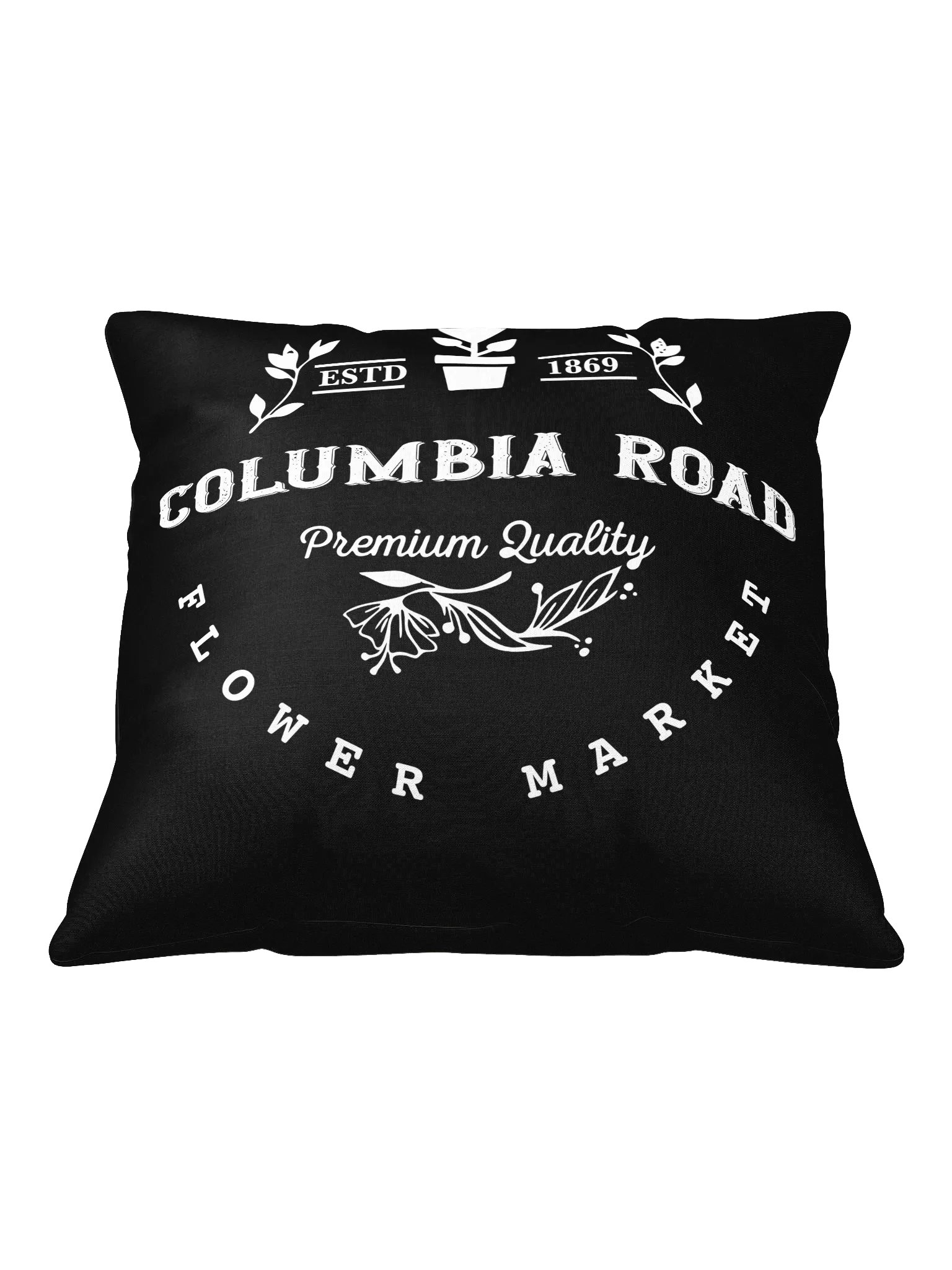 Columbia Road Market Logo Print Pillow (Black) product image (4)