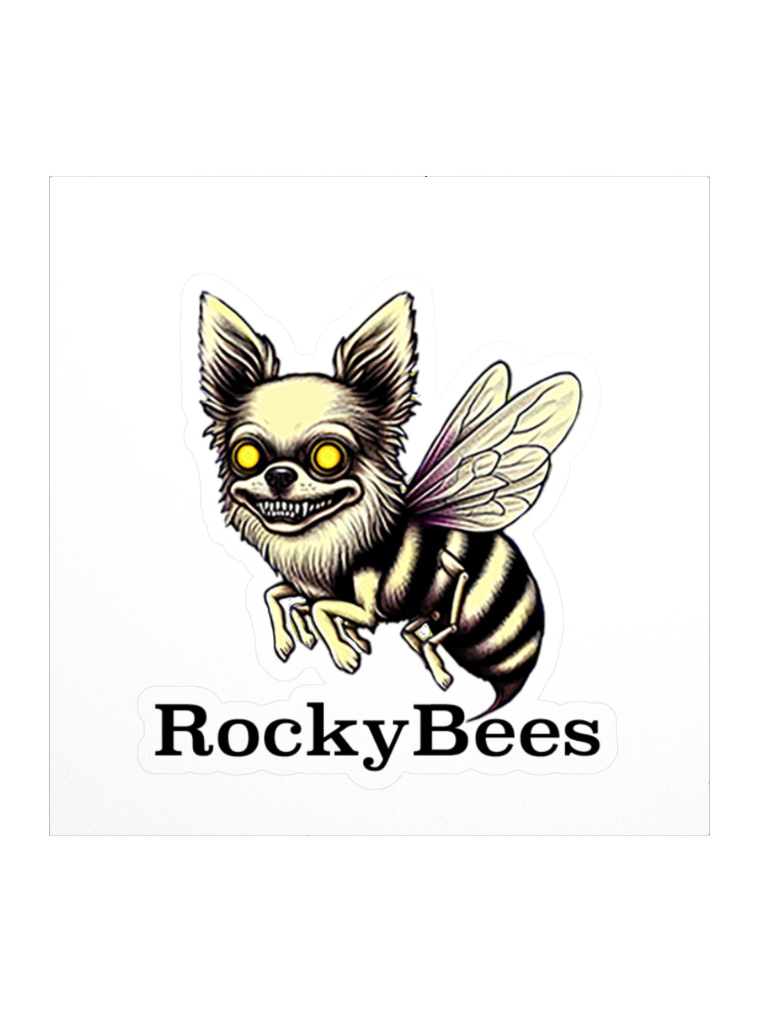 Glowing Winged Dog Kiss Cut Sticker product image (1)