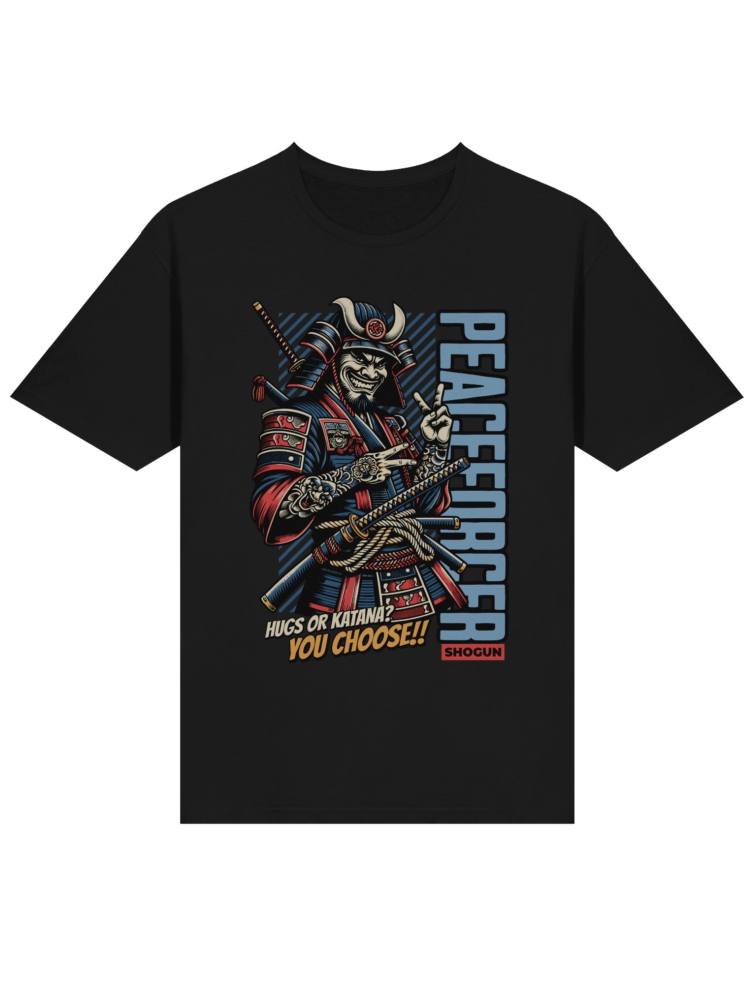 Peacemonger Samurai Hugs or Katana T-Shirt - Gildan Softstyle product image (2)