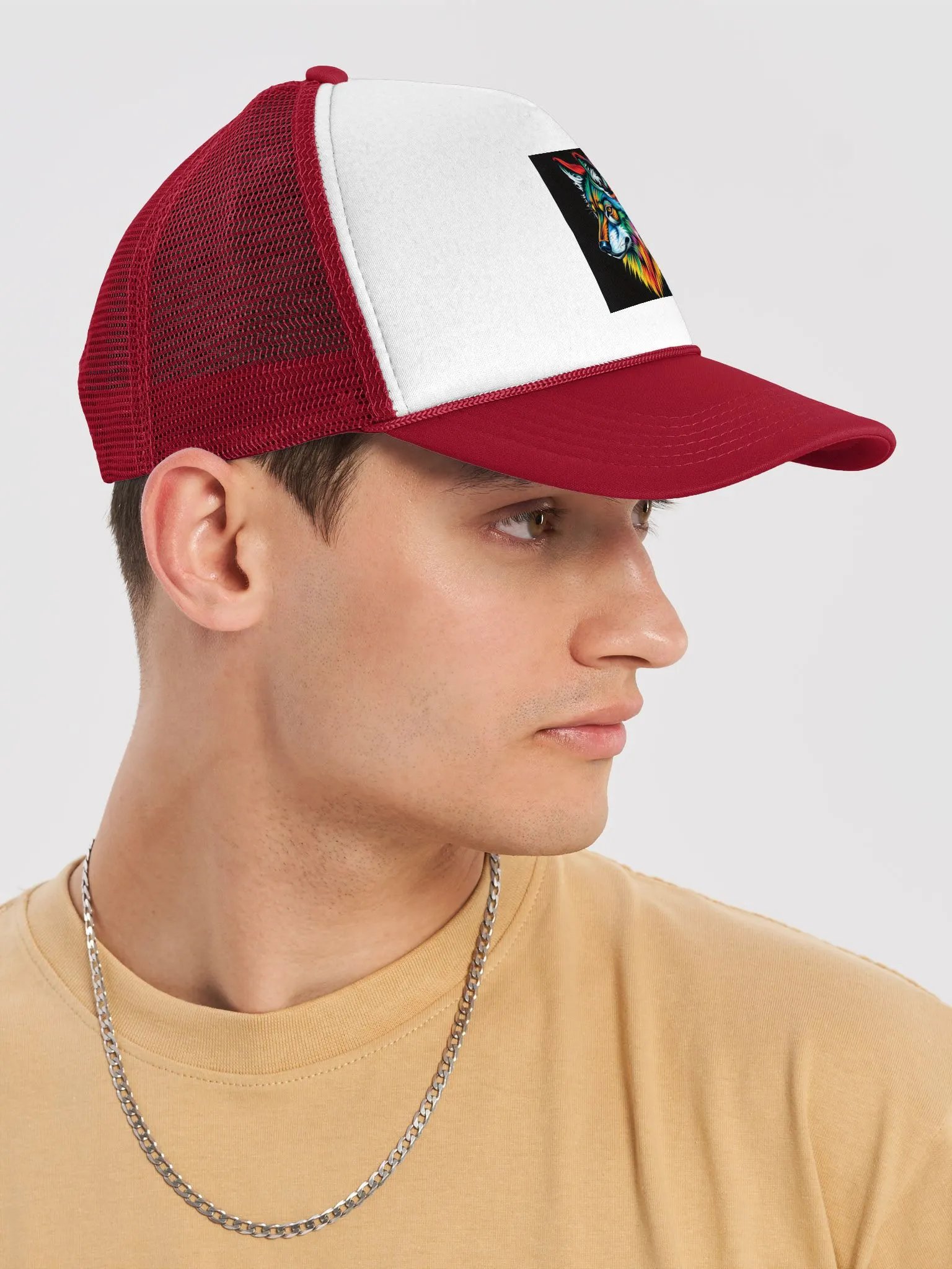 Vibrant Wolf Foam Trucker Hat product image (6)