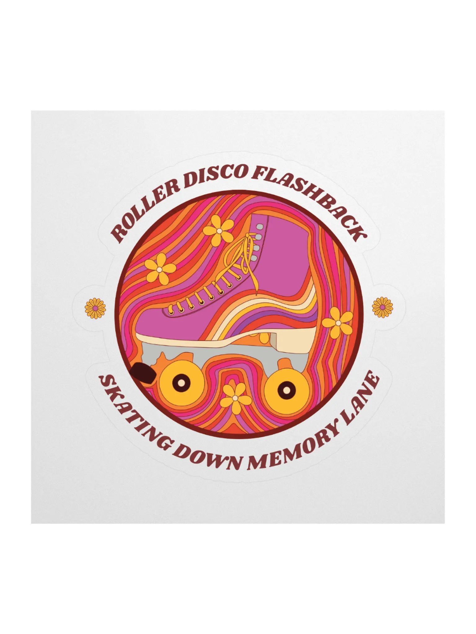 Retro Roller Skate Dream Kiss Cut Sticker product image (1)