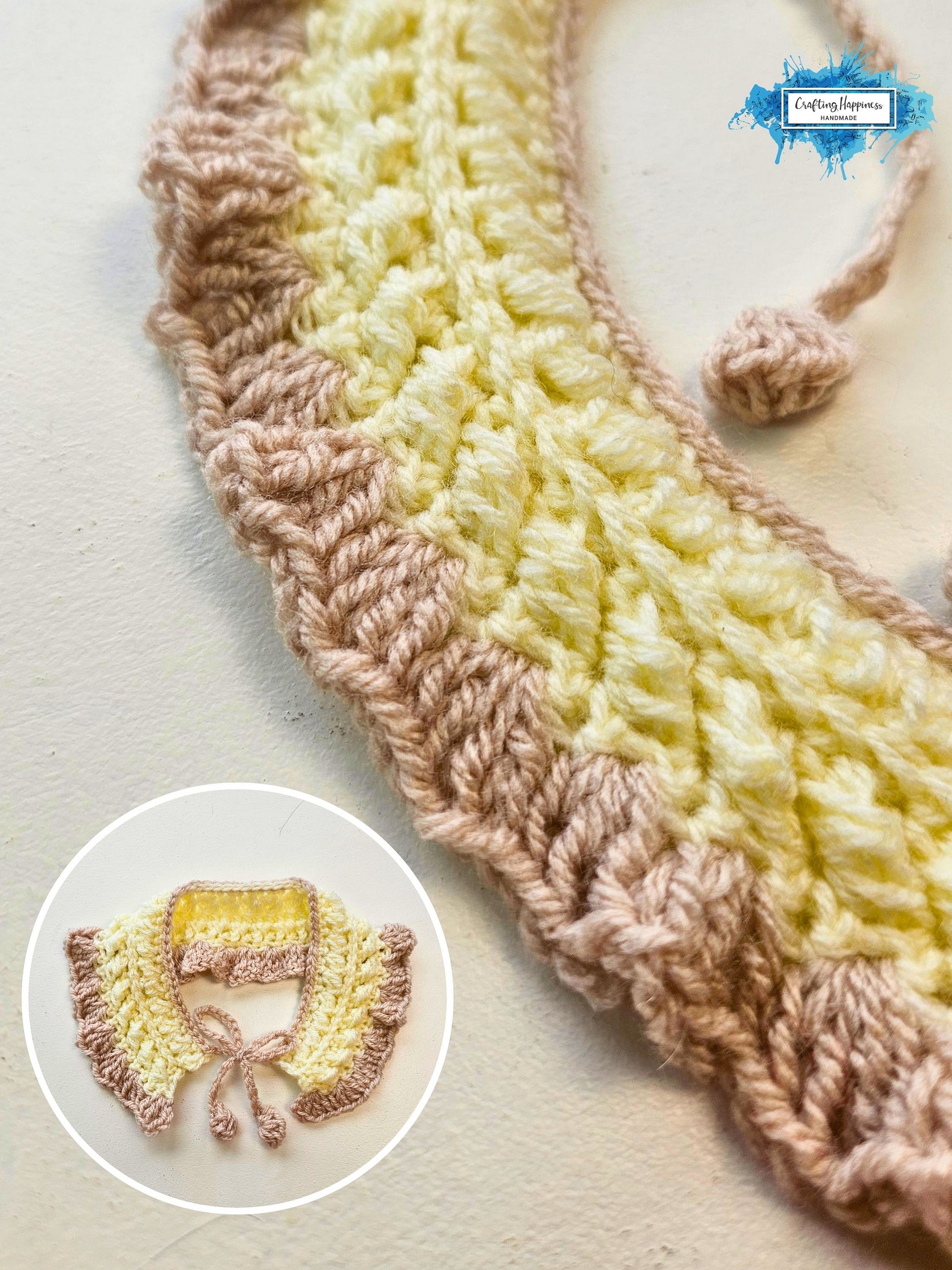 PATTERN + VIDEO | Ruffle Cat Collar Crochet Pattern PDF | Adjustable Cat Accessory | Moon Fern Stitch | Scrap Yarn Project product image (8)