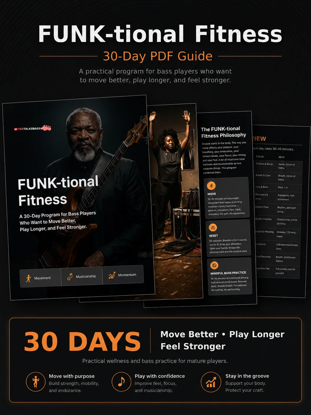 FUNK-tional Fitness: A Practical 30-Day Wellness and Bass Practice Program for Mature Bass Players product image (2)