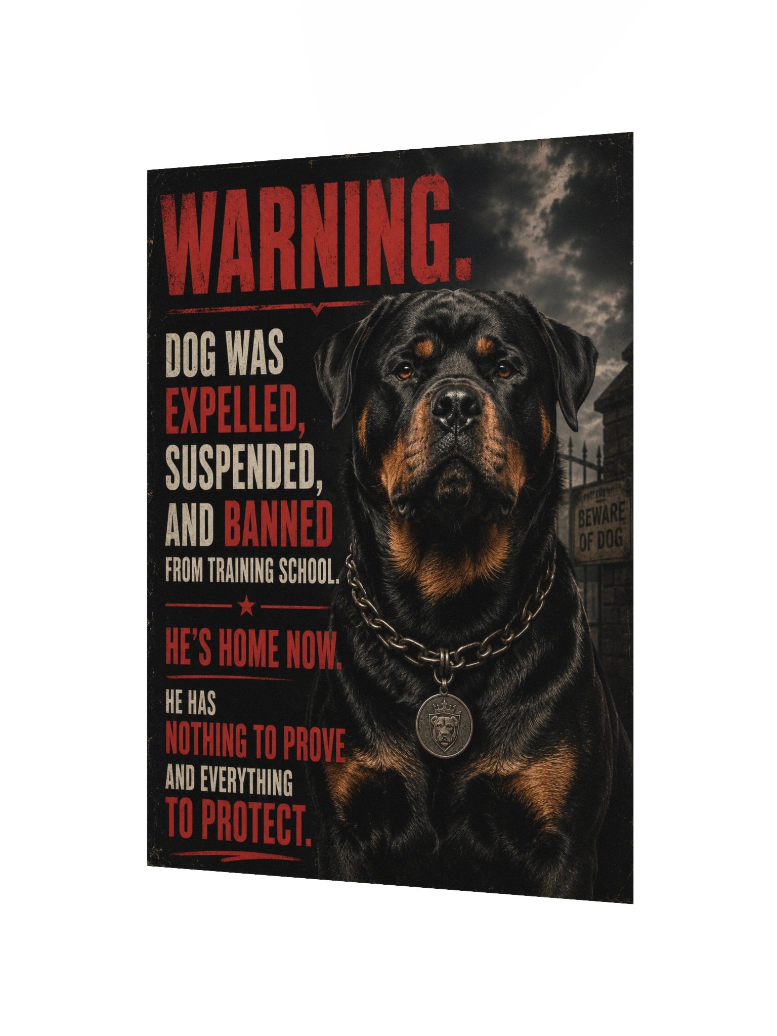 Rottweiler Warning Poster product image (3)