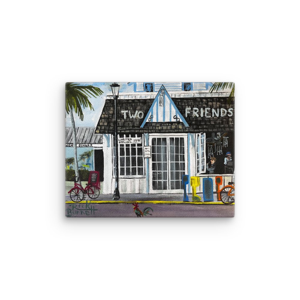Rick Burnett Two Friends Karaoke Thin Canvas Print product image (1)