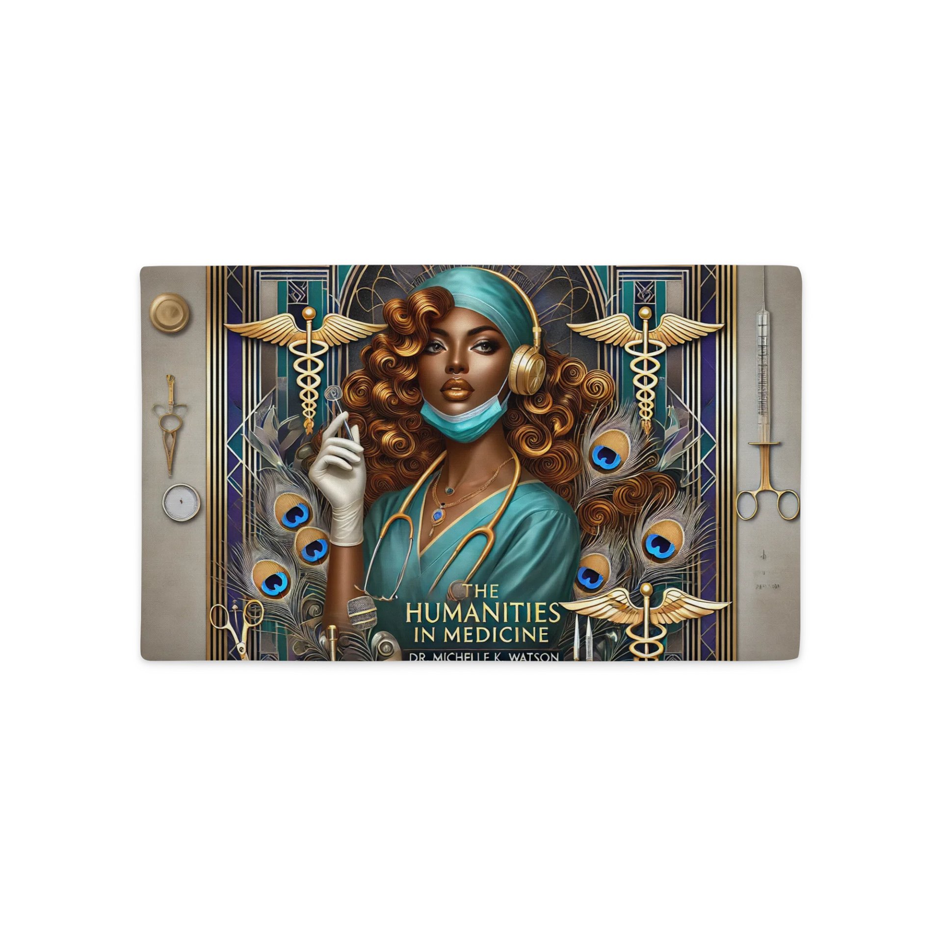 Humanities In Medicine Healing Superstar Surgeon Teal Premium Pillow Case product image (2)
