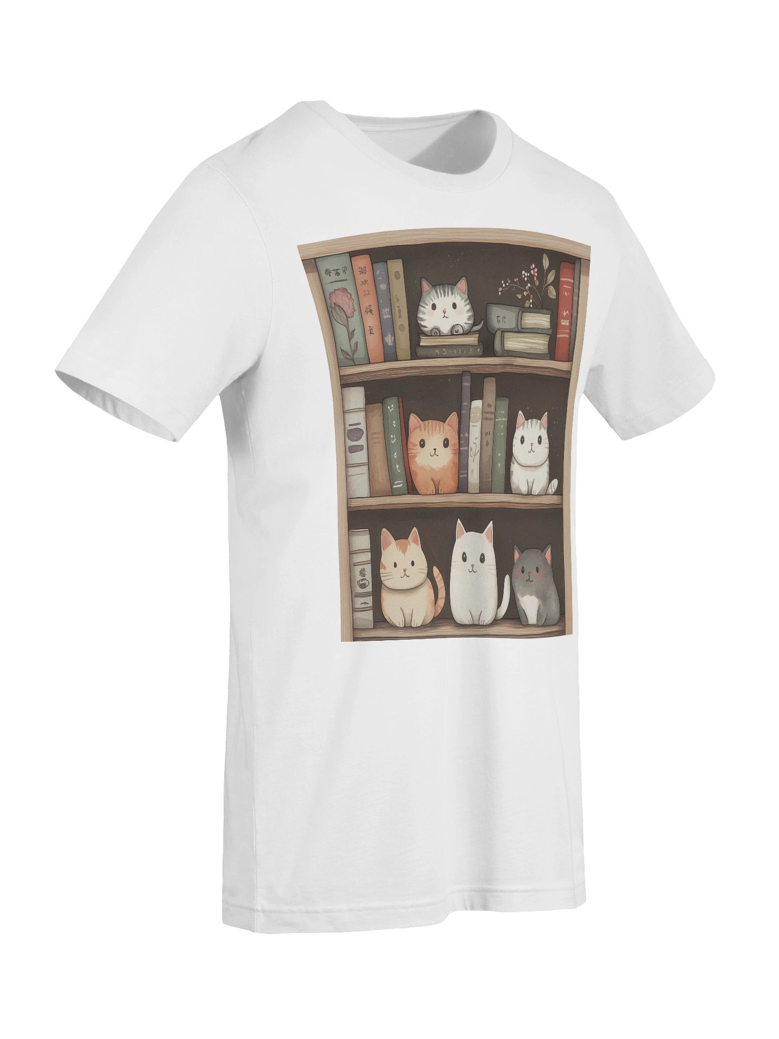 Cat Tales Bookshelf T-Shirt product image (105)