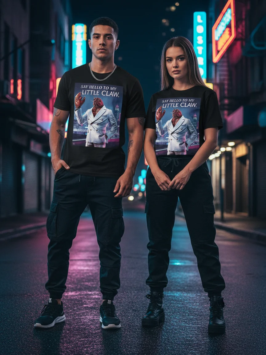 Say Hello to My Little Claw T-Shirt | Funny Mafia Lobster Graphic Tee product image (1)