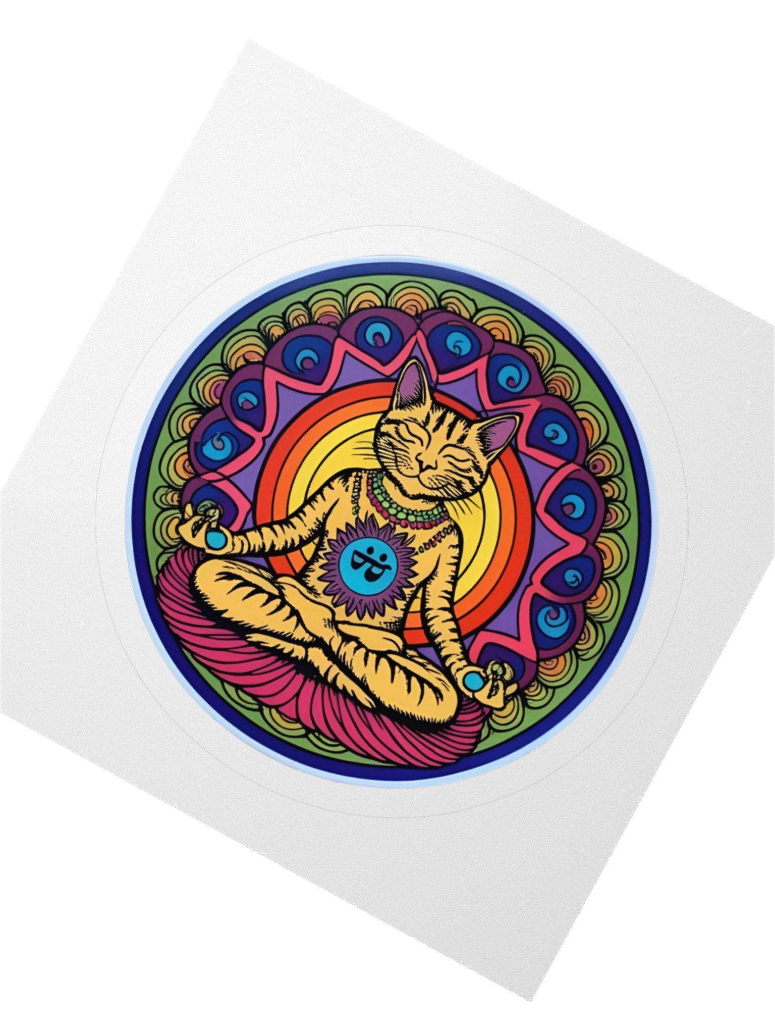 Mystic Meditating Cat Stickers product image (2)