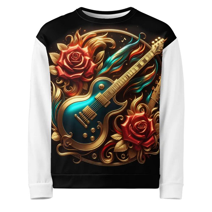 Electric Blue Rose Golden Guitar - Unisex Sweatshirt #14 product image (1)