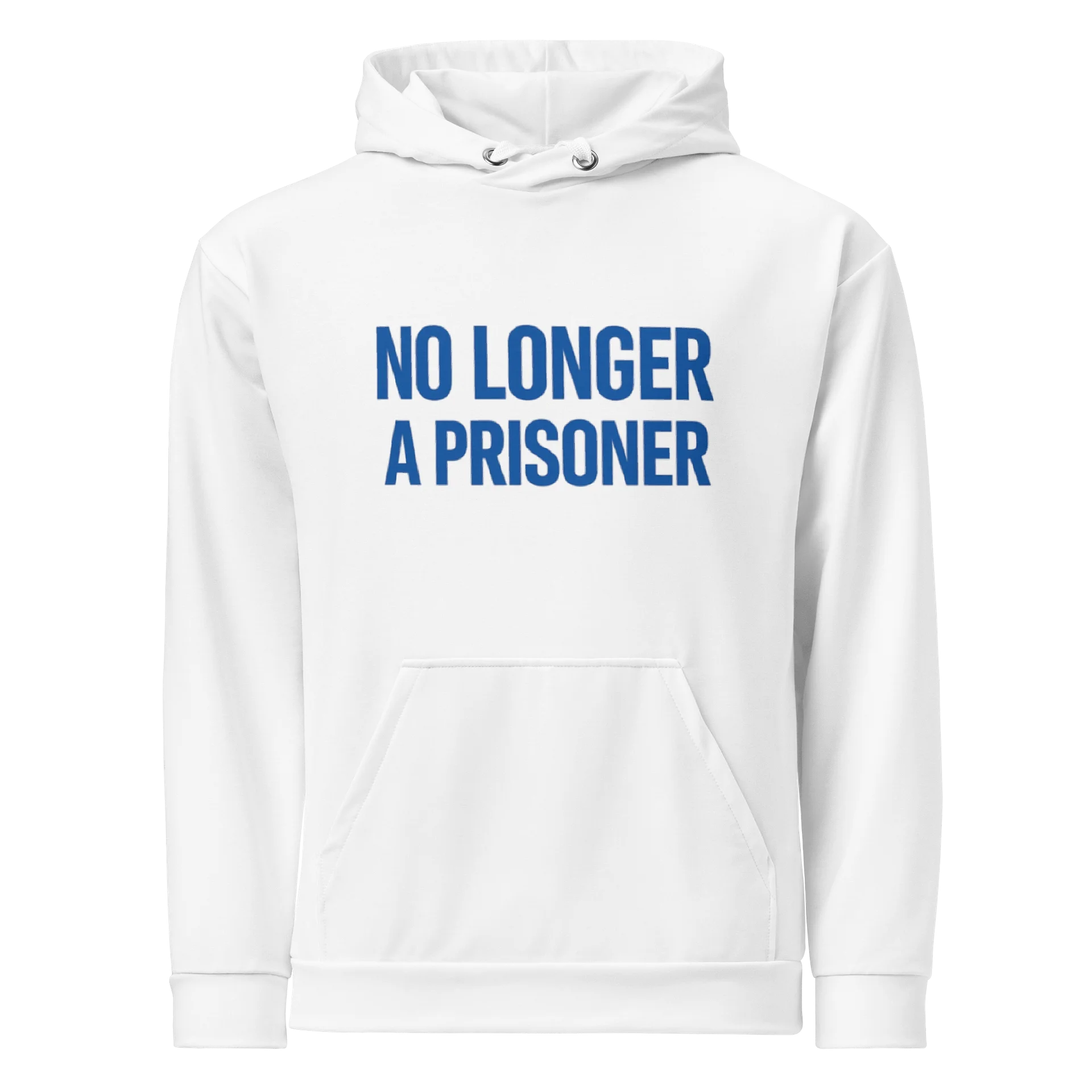 No Longer A Prisoner White Hoodie product image (1)