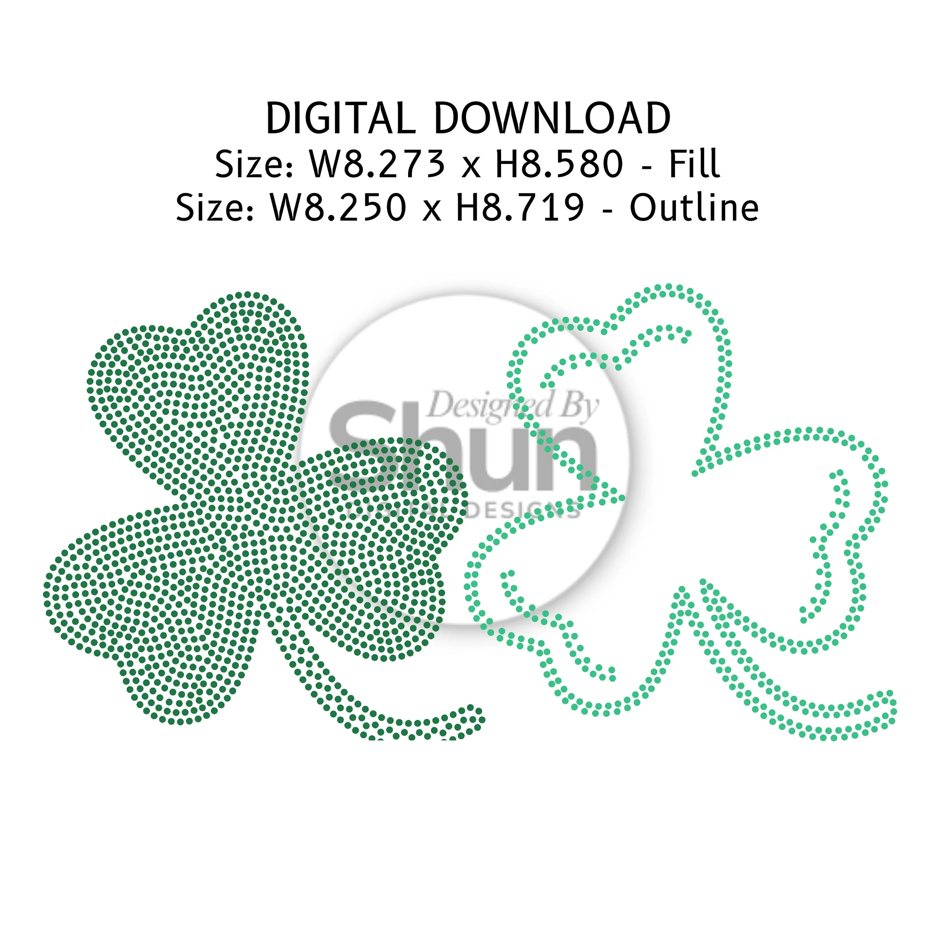 4 Leaf Clover | SS10 Rhinestone Template | Digital Download product image (1)