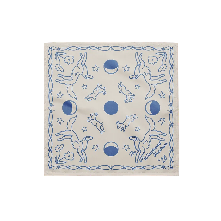 Windhound Hoedown '26 Bandana - Blue on Cream product image (1)