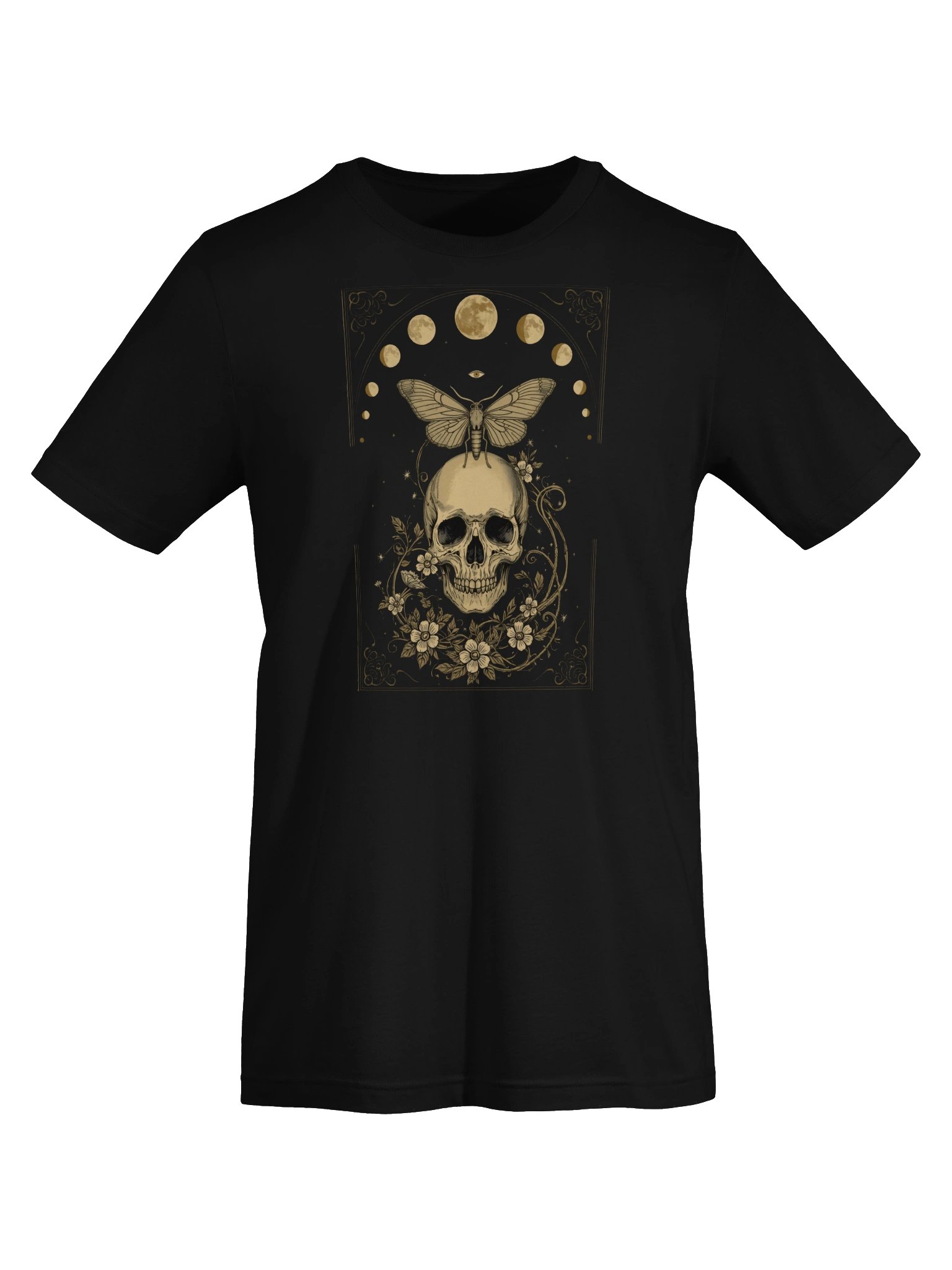 Gothic Skull Moon Phase Butterfly Tee product image (5)