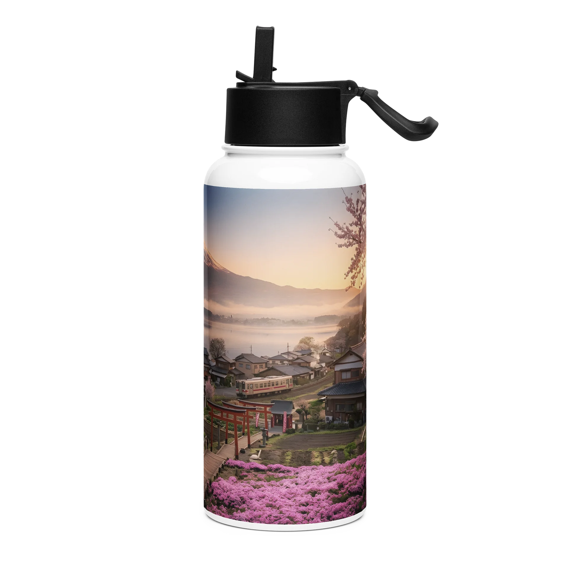 Mount Fuji Stainless Steel Water Bottle with Straw Lid (32 oz) product image (3)