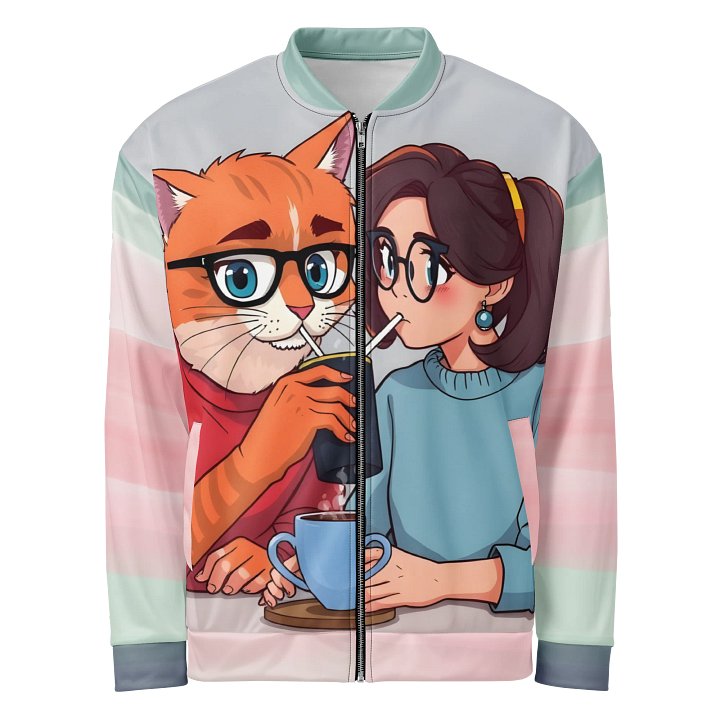 Bomber Jacket-Purrfectly Brewed for Two product image (1)