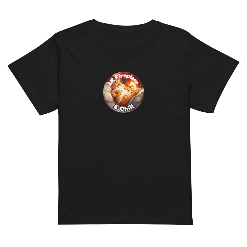 Cozy Cat - 4K Fireplace & Chill | High Waisted Tee product image (1)