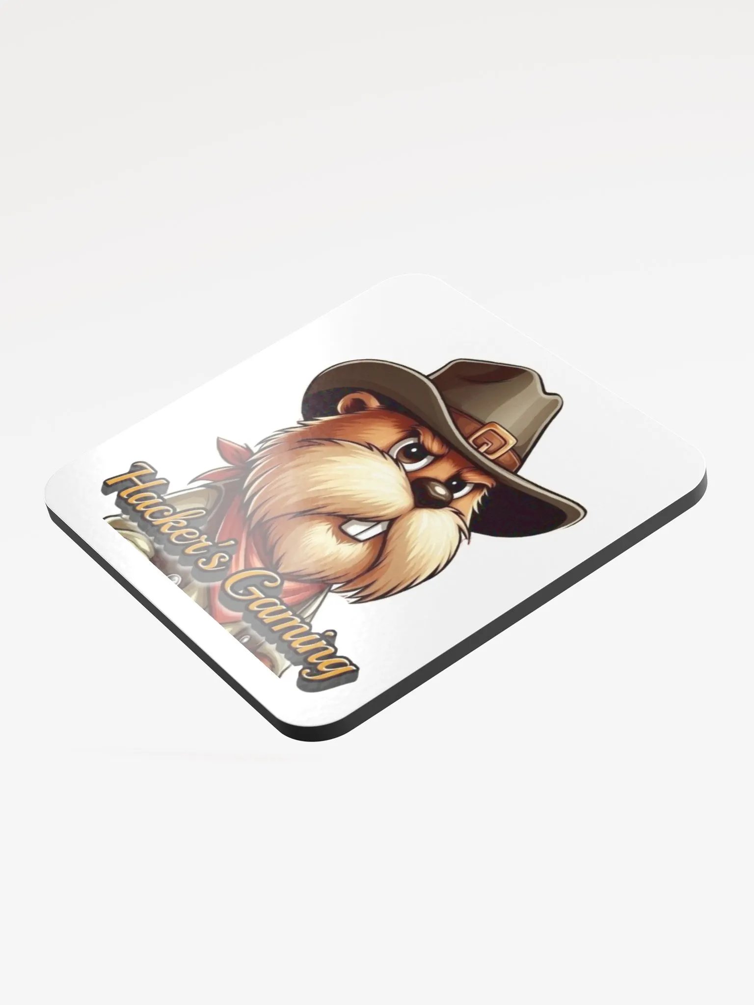 Stylish Cowboy Beaver Glossed Cork Coaster product image (3)