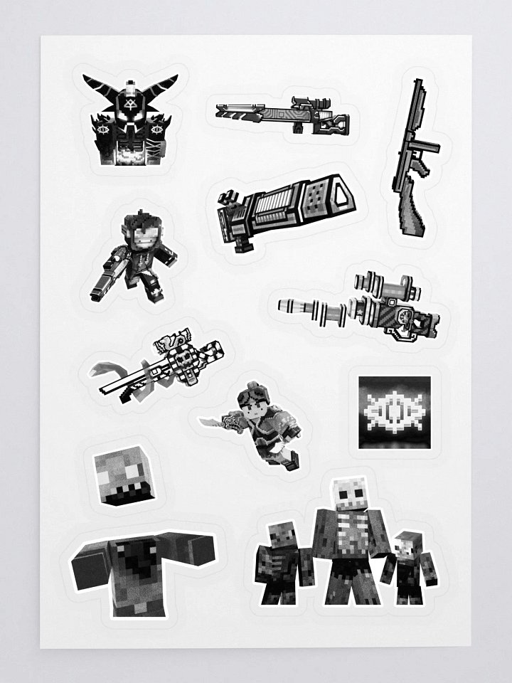 PG3D Stickers BW product image (1)