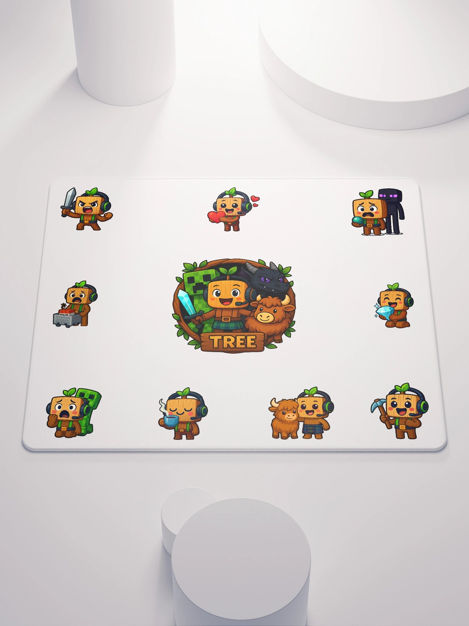 Tree Mouse Mat White product image (1)