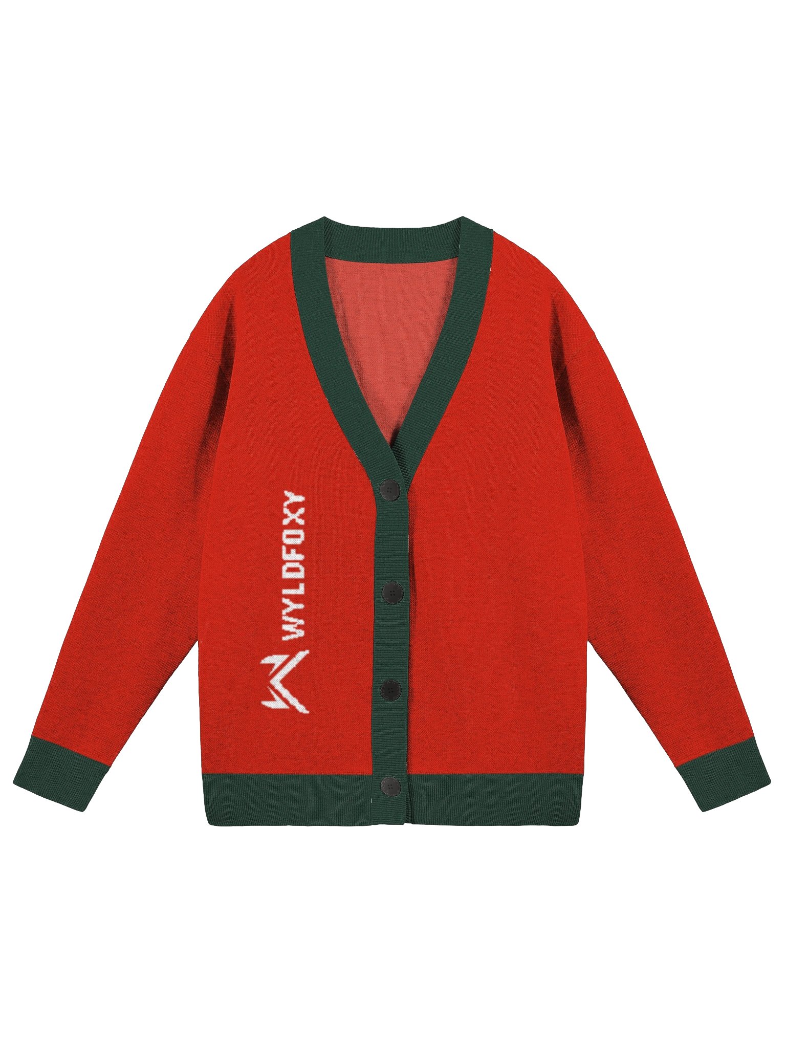 WyldFoxy Red Merry Christmas Knitted Cardigan Without Pocket product image (4)