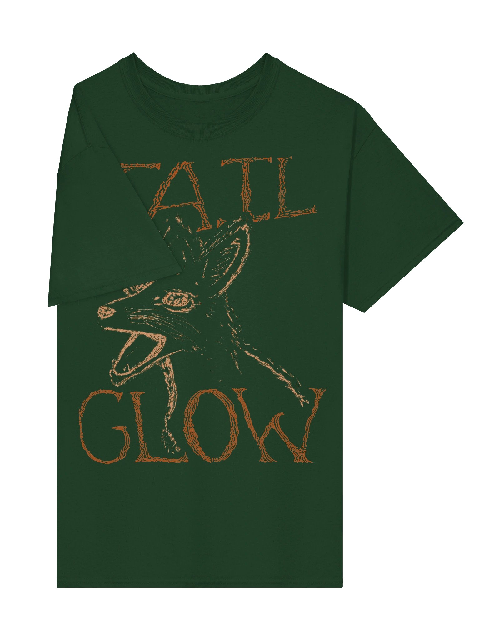 Tail Glow - Screaming Fox T-shirt - Green product image (3)