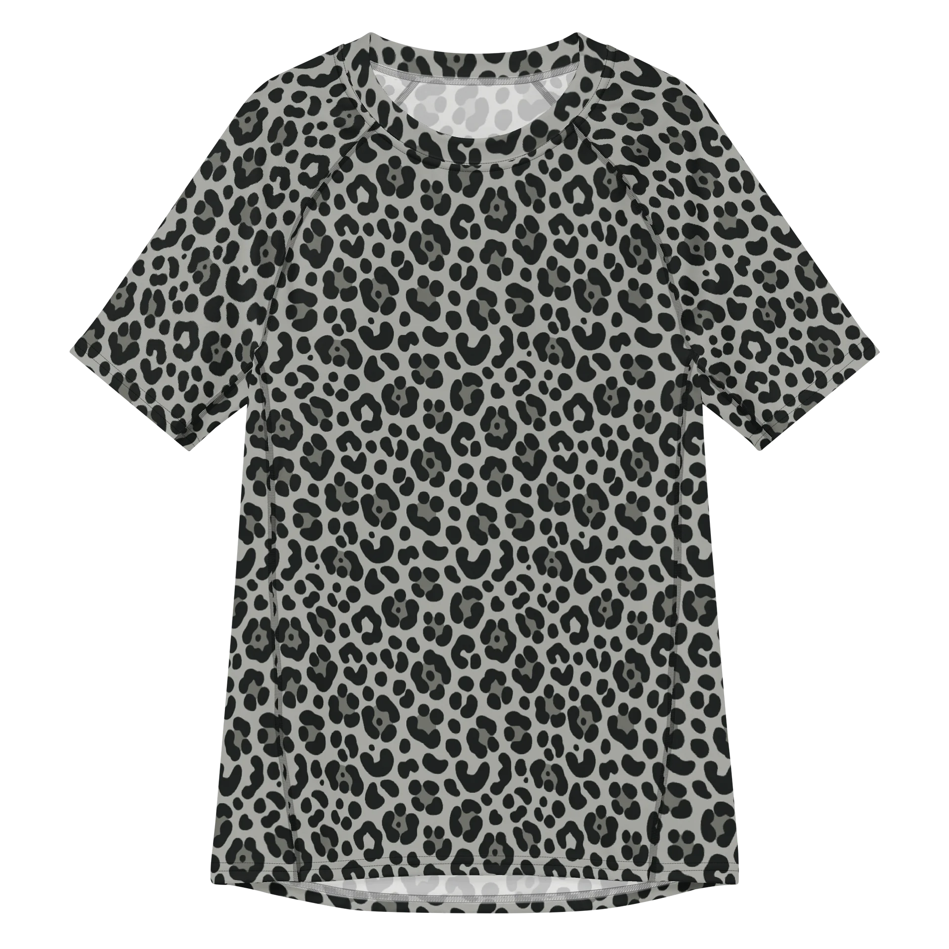 Bold Black Leopard Print Men's Rash Guard product image (1)